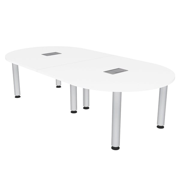 45 in W, 96 in L, 29 in H, Engineered Wood Top, White